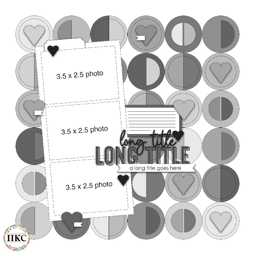 Circular Charm: A Polka Dot Grid Sketch Full of Love!